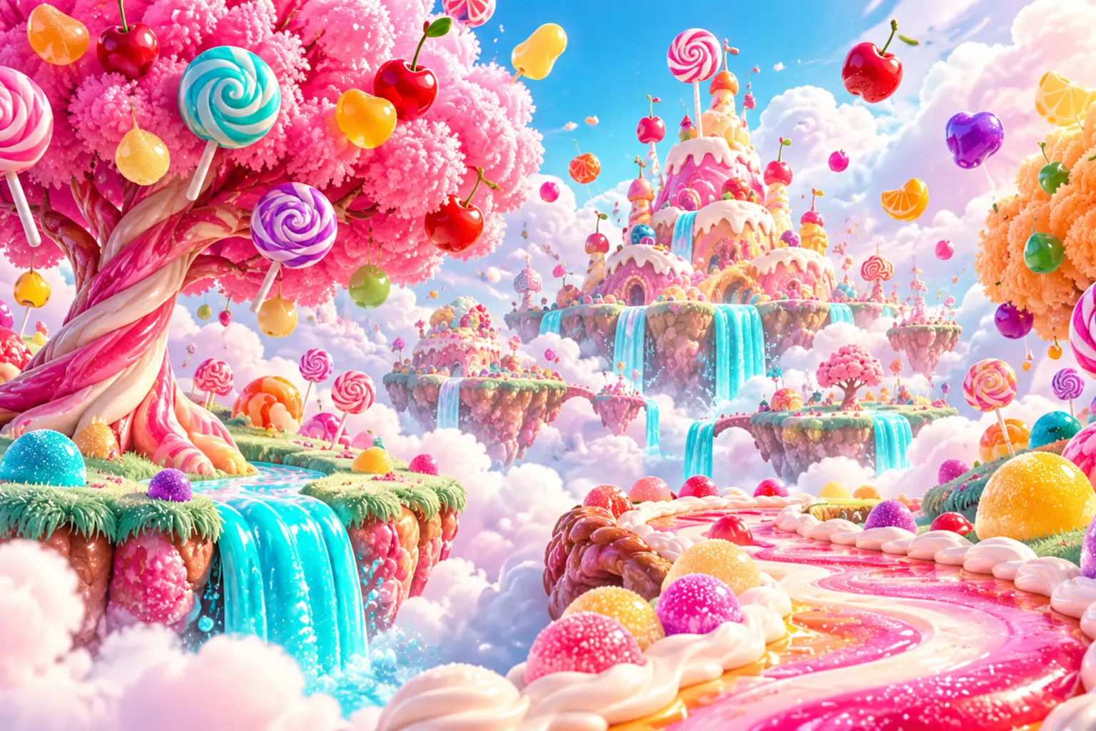 Original editorial illustration for Sweet Bonanza Betway Zambia: candy-themed slot guide